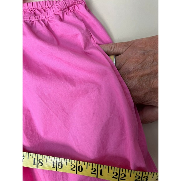 Straud Apfel Long Halter Dress Pink Cotton Open Back w/ Ties Full Skirt SZ  L - Picture 9 of 16